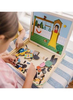 Melissa & Doug Wooden Magnetic Matching Picture Game With 119 Magnets and Scene Cards Magnetic Book Scenes for Kids Ages 3+  - Image 4