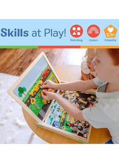 Melissa & Doug Wooden Magnetic Matching Picture Game With 119 Magnets and Scene Cards Magnetic Book Scenes for Kids Ages 3+  - Image 5