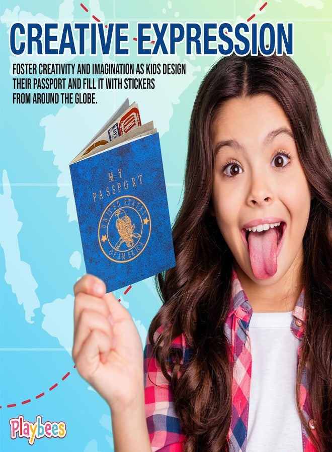 Playbees Passport Sticker Book for Boys and Girls - 24 Pack - Pad of Famous Places Motivational Treats, Party Favors, Game Prizes, Wall Decals, Scrapbooks, School Supplies, Arts and Crafts - Image 4