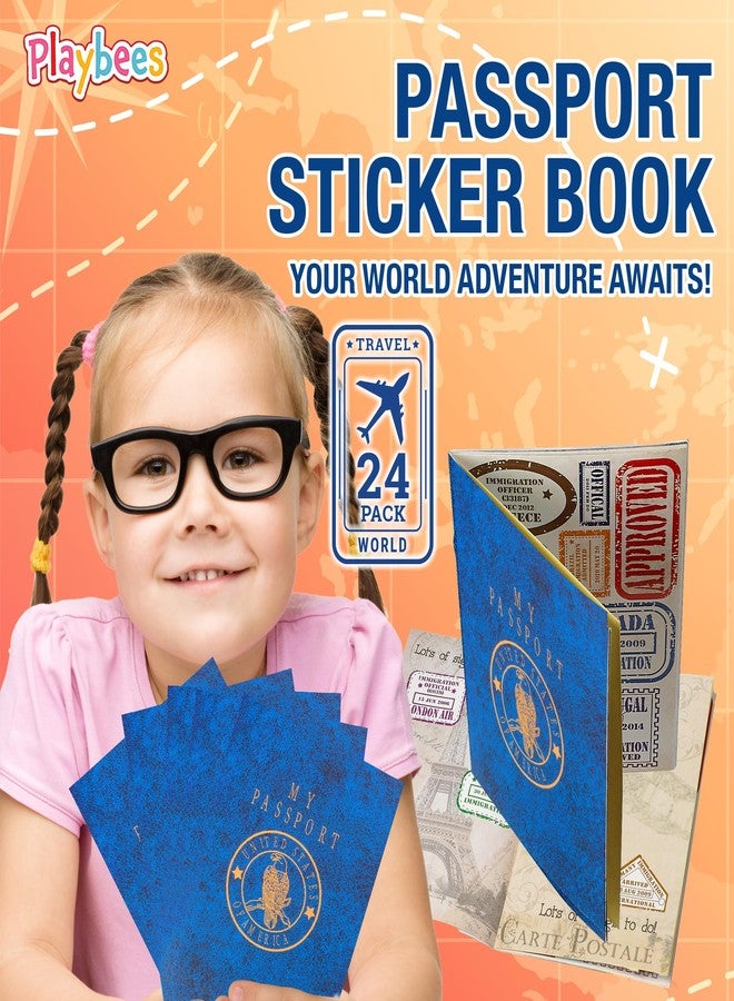 Playbees Passport Sticker Book for Boys and Girls - 24 Pack - Pad of Famous Places Motivational Treats, Party Favors, Game Prizes, Wall Decals, Scrapbooks, School Supplies, Arts and Crafts - Image 3