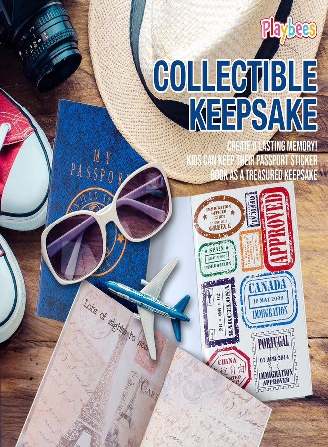 Playbees Passport Sticker Book for Boys and Girls - 24 Pack - Pad of Famous Places Motivational Treats, Party Favors, Game Prizes, Wall Decals, Scrapbooks, School Supplies, Arts and Crafts - Image 5