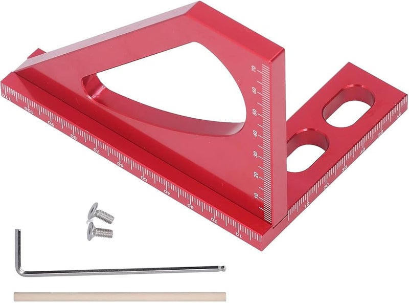 Aluminum Alloy Woodworking Saddle Miter Layout Tool 45 90 Degree Dual Scale Measuring - Image 2