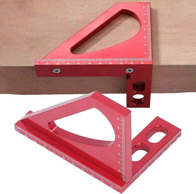 Aluminum Alloy Woodworking Saddle Miter Layout Tool 45 90 Degree Dual Scale Measuring - Image 3