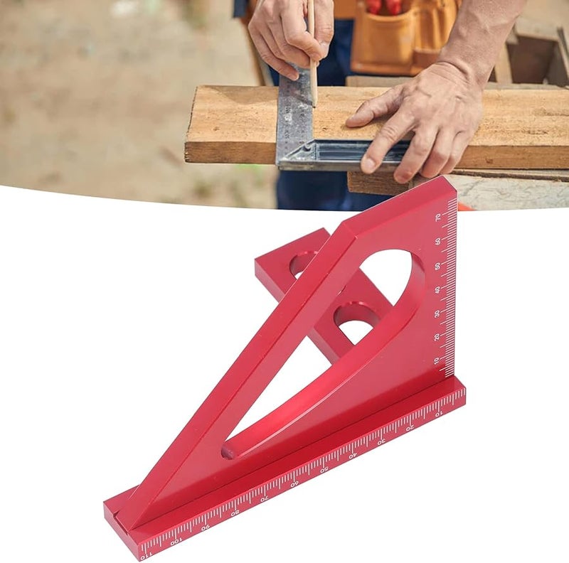 Aluminum Alloy Woodworking Saddle Miter Layout Tool 45 90 Degree Dual Scale Measuring - Image 4