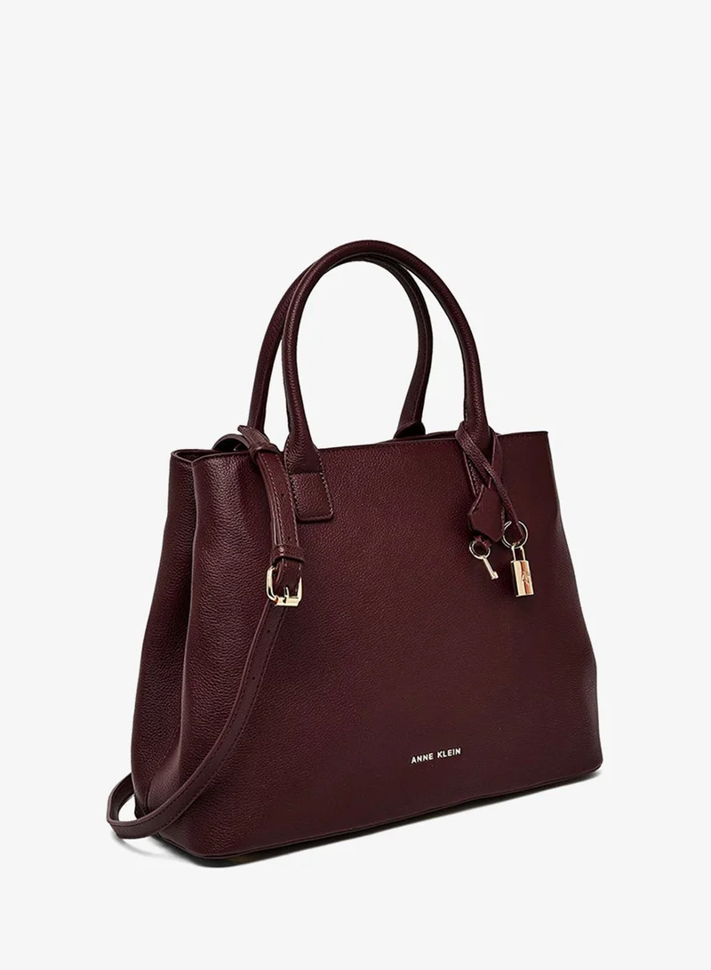 ANNE KLEIN  Anne Klein Textured Zippered Satchel Bag for Women | Best Price UAE