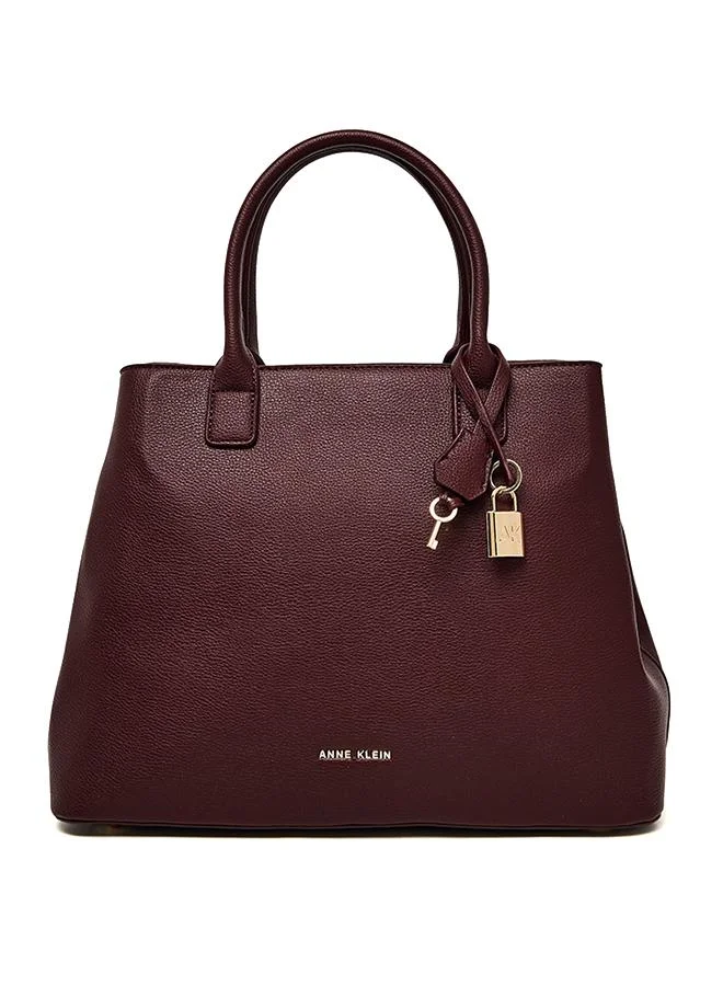 Textured Zippered Satchel Bag