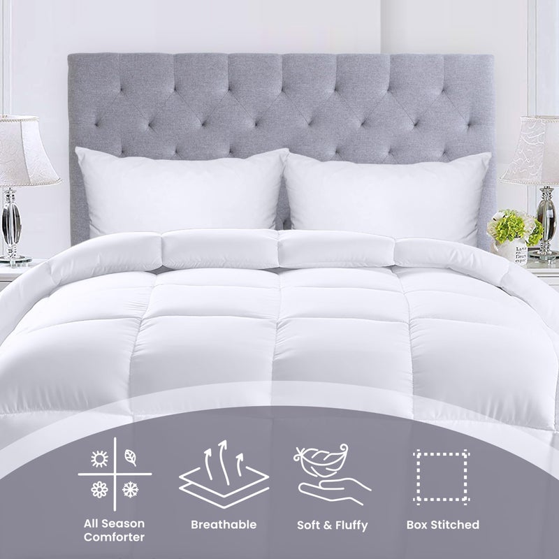 Utopia Bedding Comforters Full Size, All Season Duvet Insert, Down Alternative Box Stitched Bed Comforter with Corner Tabs, Machine Washable (White) - Image 3