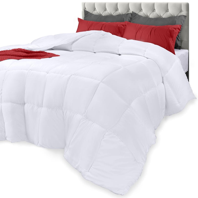 Utopia Bedding Comforters Full Size, All Season Duvet Insert, Down Alternative Box Stitched Bed Comforter with Corner Tabs, Machine Washable (White) - Image 1