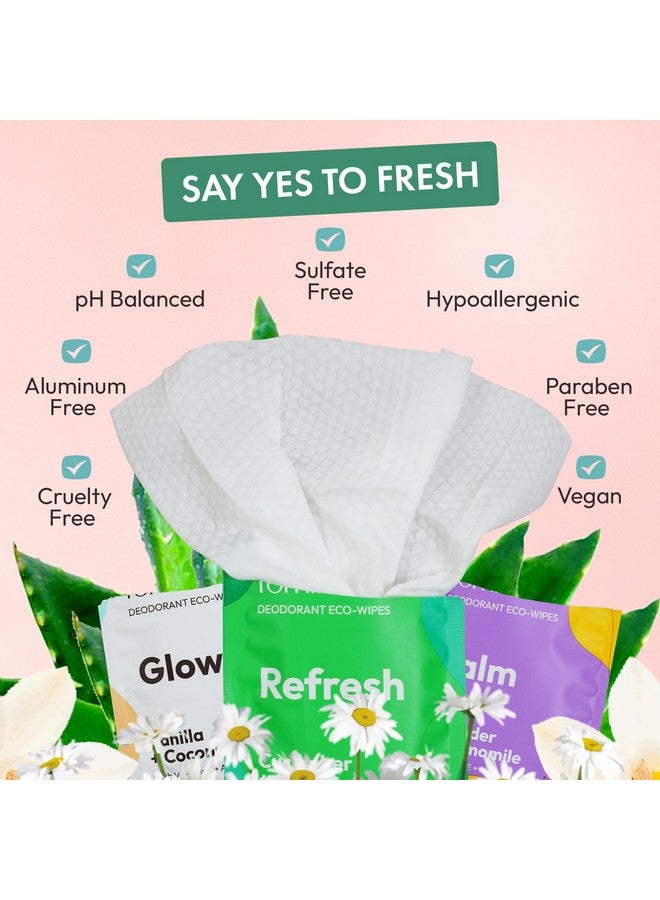 FOMIN FOMIN Travel Deodorant Wipes - 50 Count - Variety Pack - pH Balanced, Hypoallergenic Mini Deodorant Wipes For Women and Men - Plastic-Free, Individually Wrapped Underarm & Body Wipes - Image 3