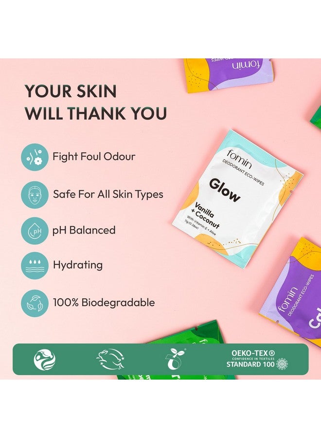 FOMIN FOMIN Travel Deodorant Wipes - 50 Count - Variety Pack - pH Balanced, Hypoallergenic Mini Deodorant Wipes For Women and Men - Plastic-Free, Individually Wrapped Underarm & Body Wipes - Image 5