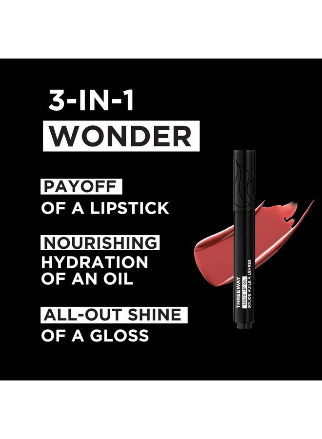 Deck of Scarlet Threeway Solid Lip Oil, Vegan Formula With Hyaluronic Acid and Hydrating Oil Blend, Glossy Finish - Espresso Riche - Image 2