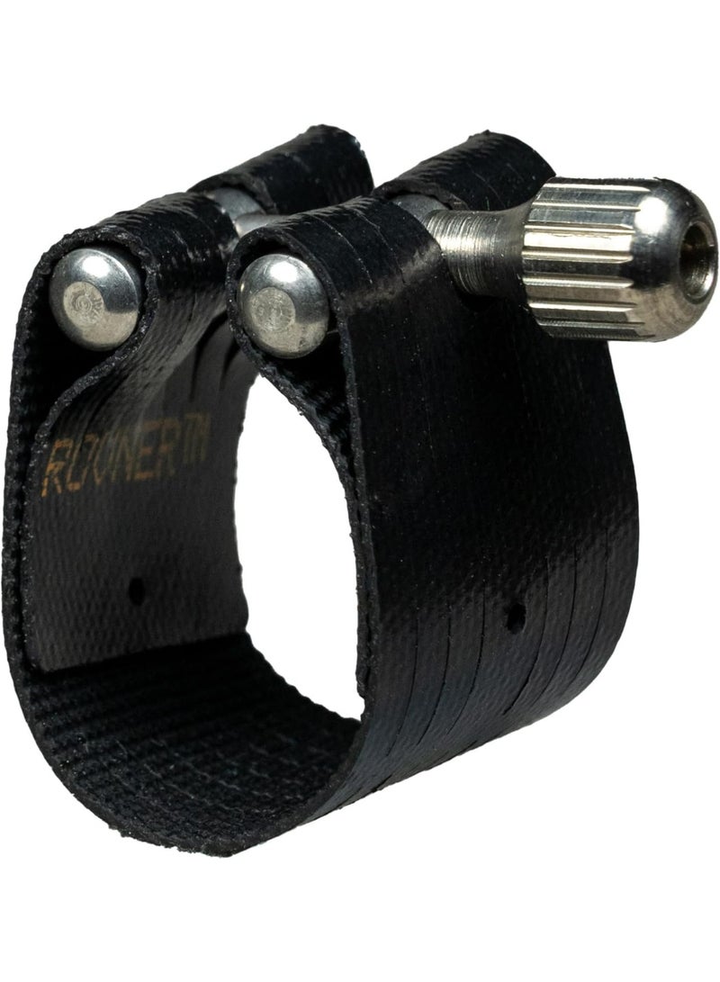 Rovner Rovner Ligature & Plastic Cap for Bb German String / Eb Clarinet - Dark Ligature for Hard Rubber Mouthpiece (1E) - Image 1