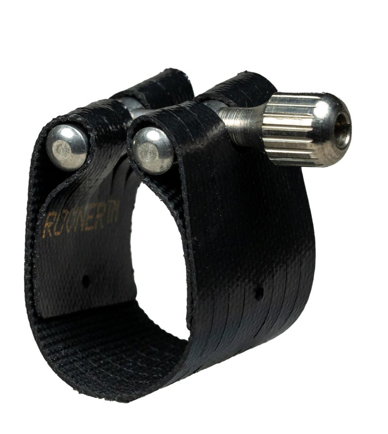 Rovner Ligature & Plastic Cap for Eb Clarinet/Bb German String - Dark Ligature for Hard Rubber Mouthpiece (1E) - Image 1