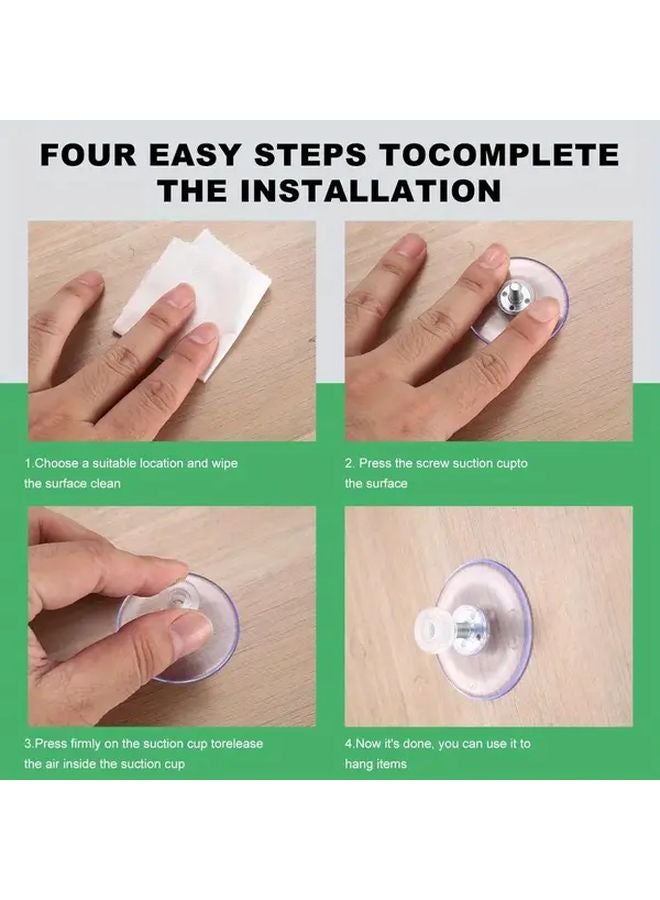 20pcs 40mm Transparent Plastic Suction Cups With Ribbed Knurled Nuts Strong Adhesive Mounting - Image 5