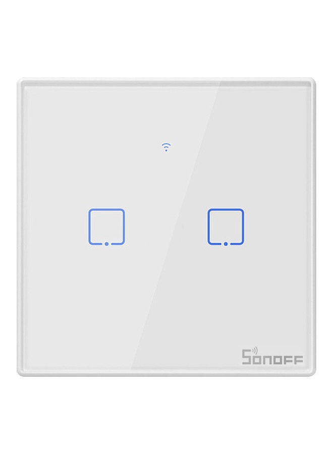 NIBEMINENT Wireless Smart Touch Switch Voice Control Compatible With Google Assistant White - Image 1