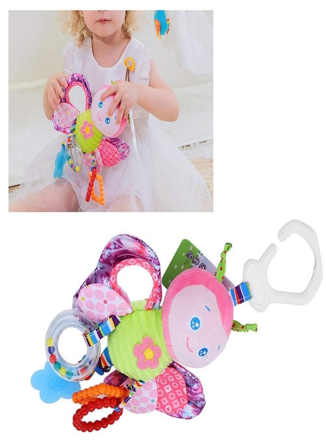 FabeKee My First Baby Toy,Soft Hanging Crinkle Squeaky Dangling Toy Car Seat Stroller Toys with Plush Animal C-Clip Ring for Infant Babies Boys and Girls 3 6 9 to 12 (Butterfly) - Image 5