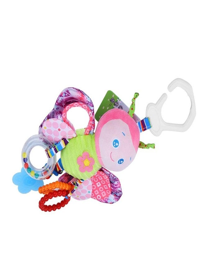 FabeKee My First Baby Toy,Soft Hanging Crinkle Squeaky Dangling Toy Car Seat Stroller Toys with Plush Animal C-Clip Ring for Infant Babies Boys and Girls 3 6 9 to 12 (Butterfly) - Image 1