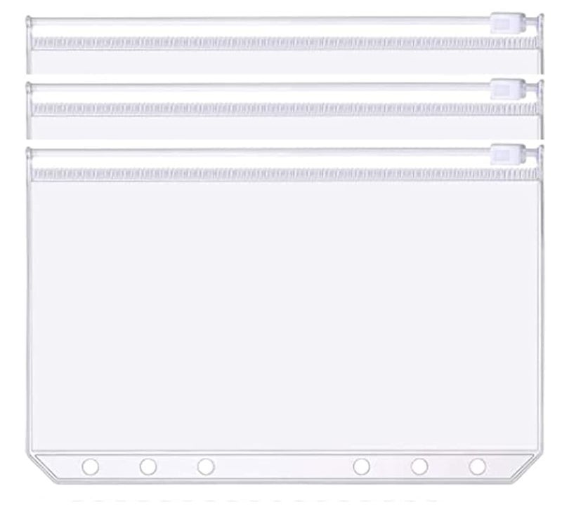 A6 Plastic Binder Wallet Pockets Size 6 Holes Zipper Folders Waterproof 6 Holes Zipper Loose Leaf Bags for Documents Cards Notebooks - Image 1