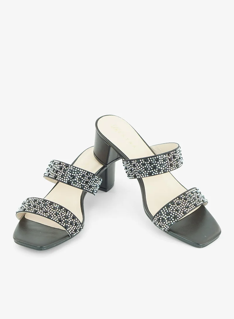 Zayna Black 221-314 Zayna Ladies Classic Low Block Slides 18F8827-0966 Black for Women | Best Price UAE