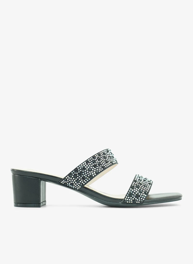 Zayna Black 221-314 Zayna Ladies Classic Low Block Slides 18F8827-0966 Black for Women | Best Price UAE