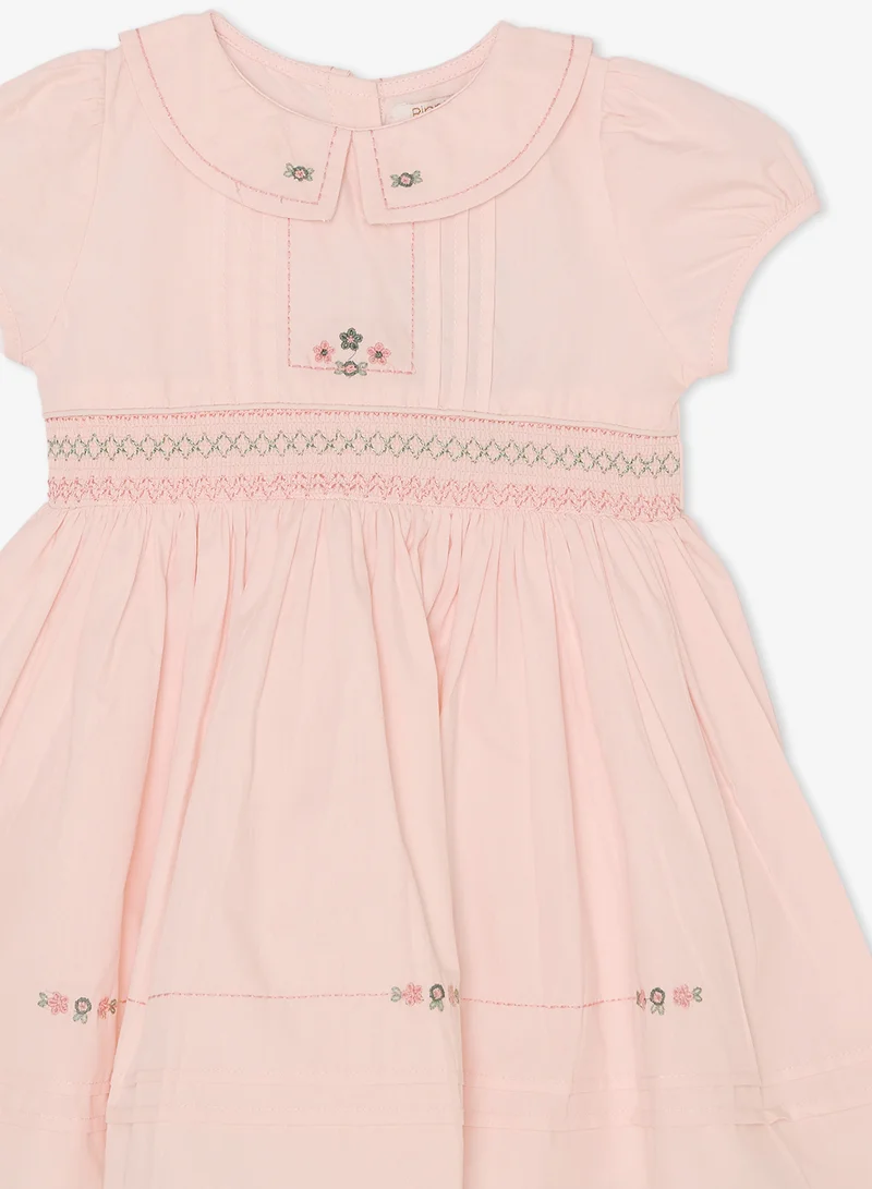 Ripples Girls Short Sleeves Collar Dress