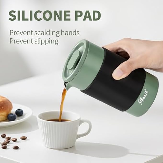 shoxil French Press  350Ml Stainless Steel Coffee Press 2 Cup Cafetiere For Ground Coffee Portable  Induction Compatible - Image 3