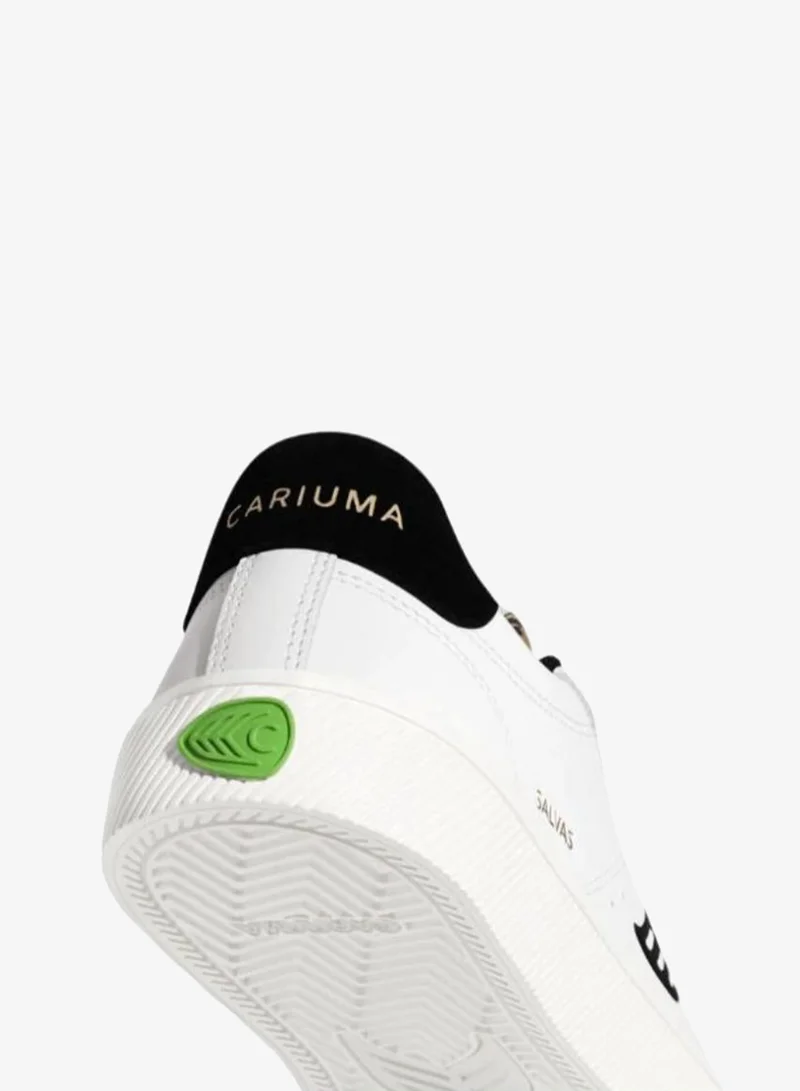 Cariuma  SALVAS White Leather Leopard Print Suede Black Logo Sneaker  | Best Price UAE