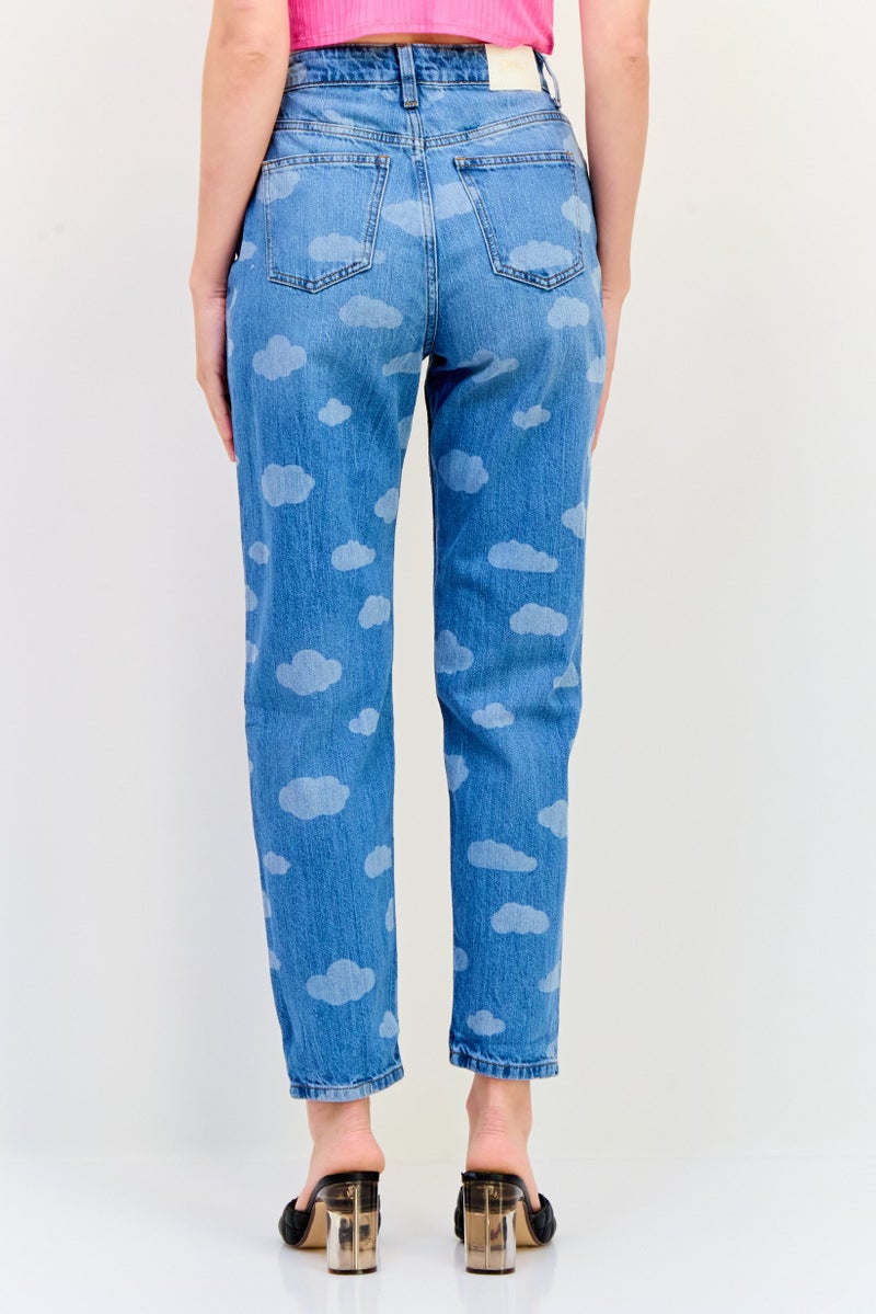 ONLY جينز نسائي موم فيت مغسول بدون تمدد، أزرق - Image 3