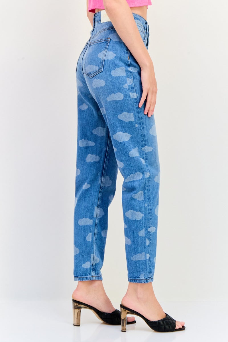 ONLY جينز نسائي موم فيت مغسول بدون تمدد، أزرق - Image 4