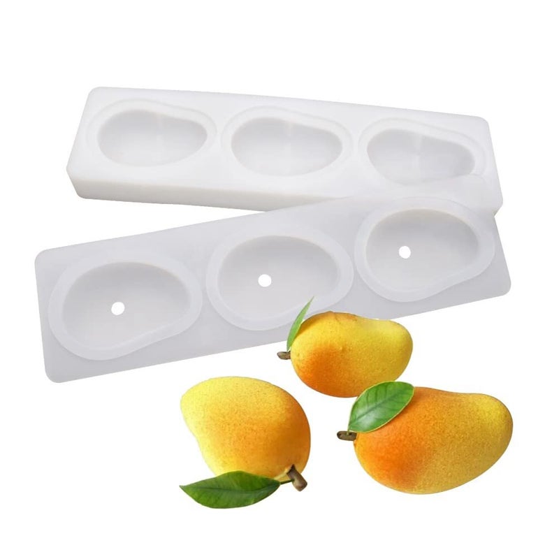 Silicone Mold Dessert Silicone Cake Mold For Baking Fondant Mould Fruit Shape Sugar Candy Jelly Bakeware Chocolates Mould 2PCS Mango I_136x38x14 inch