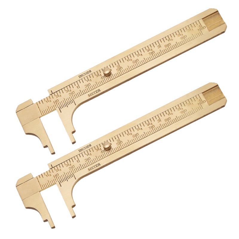 Brass Caliper Mini Sliding Gauge Ruler Precision Measurement For Jewelry Beads Rings Wire 2Pcs - Image 4