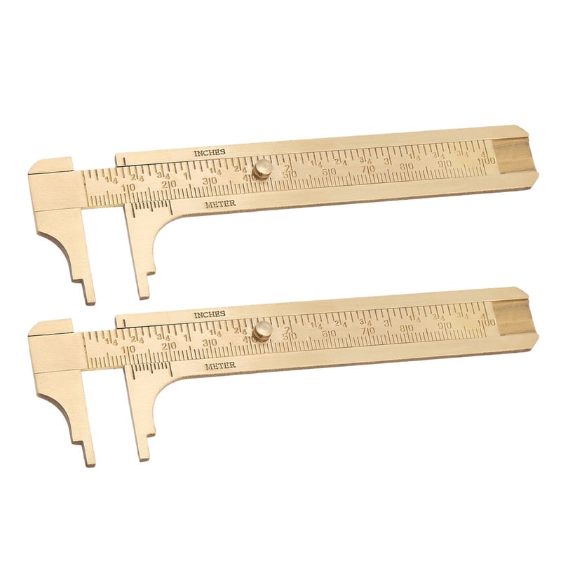 Brass Caliper Mini Sliding Gauge Ruler Precision Measurement For Jewelry Beads Rings Wire 2Pcs - Image 3