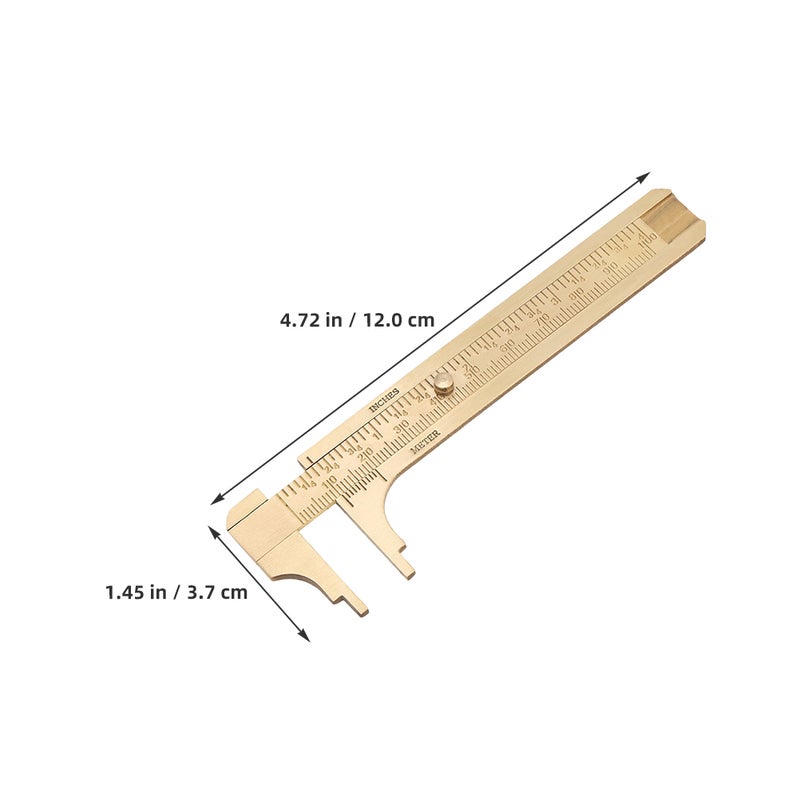 Brass Caliper Mini Sliding Gauge Ruler Precision Measurement For Jewelry Beads Rings Wire 2Pcs - Image 2