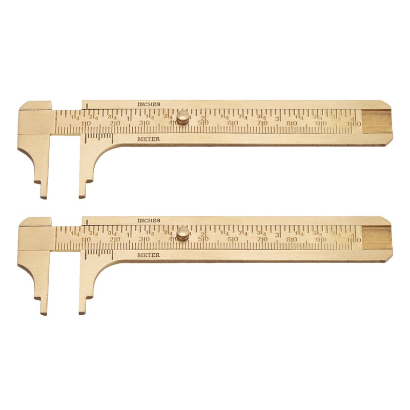 Brass Caliper Mini Sliding Gauge Ruler Precision Measurement For Jewelry Beads Rings Wire 2Pcs - Image 1