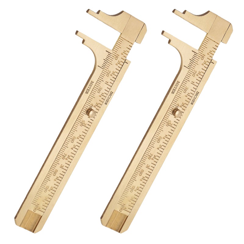 Brass Caliper Mini Sliding Gauge Ruler Precision Measurement For Jewelry Beads Rings Wire 2Pcs - Image 5