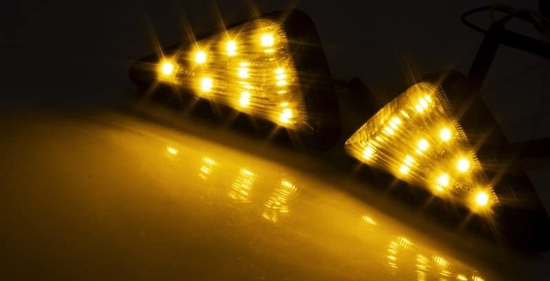 ELTRON TURBO Imported Super Quality Yellow Flush Mount Smoked 9 LED Turn Signal Light Bike Indicator Lights Motorcycle, 12V DC Motorcycle Indicators For CBR 150 250, YZF R15 V3 V2 (Pack Of 2, Amber) - Image 2