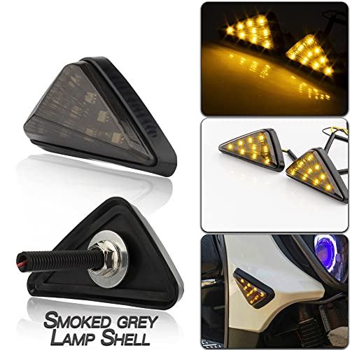 ELTRON TURBO Imported Super Quality Yellow Flush Mount Smoked 9 LED Turn Signal Light Bike Indicator Lights Motorcycle, 12V DC Motorcycle Indicators For CBR 150 250, YZF R15 V3 V2 (Pack Of 2, Amber) - Image 3