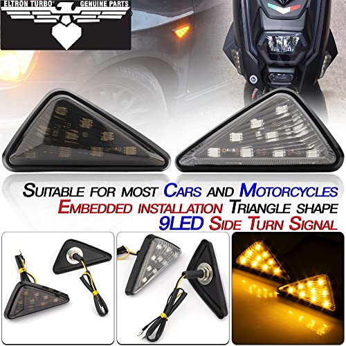 ELTRON TURBO Imported Super Quality Yellow Flush Mount Smoked 9 LED Turn Signal Light Bike Indicator Lights Motorcycle, 12V DC Motorcycle Indicators For CBR 150 250, YZF R15 V3 V2 (Pack Of 2, Amber) - Image 4