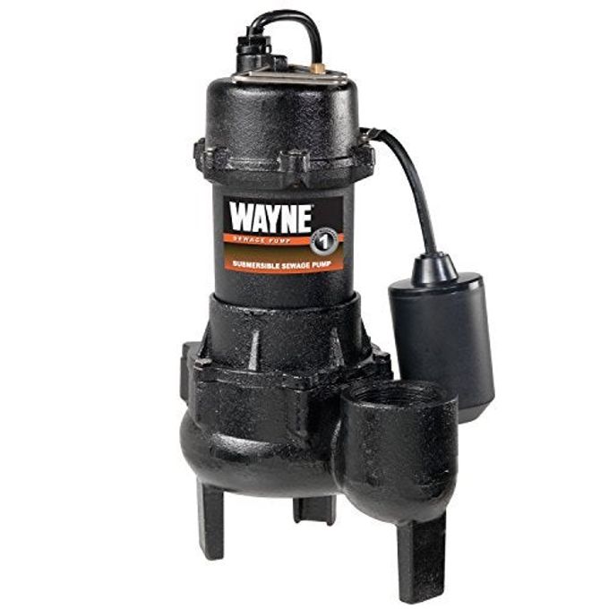 Wayne Rpp50-1/2 Hp Cast Iron Sewage Pump With Piggy Back Tether Float Switch Up To 6,200 Gallons Per Hour Heavy Duty Sewage And Effluent Pump - Image 1