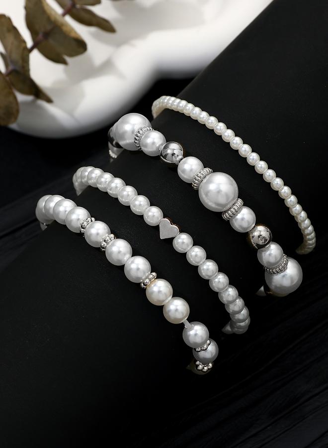 Take Two Set of 5 - Faux Pearl Bracelets - Image 2