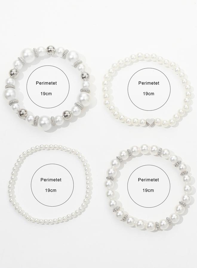 Take Two Set of 5 - Faux Pearl Bracelets - Image 4