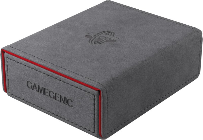Gamegenic Token Keep - Premium Token Box for Safe Storage, Fits Dungeon 1100+ and Dungeon S 550+, Holds Tokens, Dice, and Cards, Fully Usable During Gameplay, Gray/Red Color, Made - Image 1