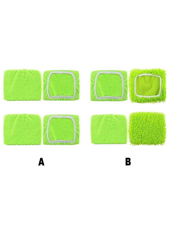 Ranjaner 4Pcs Reusable Microfiber Mop Pads for Sweeper Mop, Washable Wet Mopping Cloth Refills for Floor Cleaning, Dry Sweeping Cloths(Color:B) - Image 2