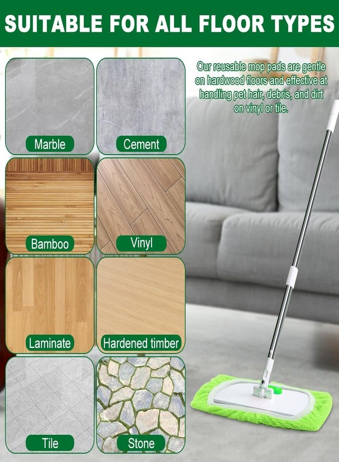 Ranjaner 4Pcs Reusable Microfiber Mop Pads for Sweeper Mop, Washable Wet Mopping Cloth Refills for Floor Cleaning, Dry Sweeping Cloths(Color:B) - Image 5