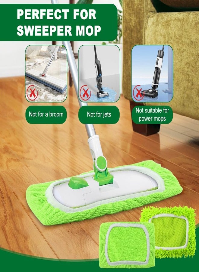 Ranjaner 4Pcs Reusable Microfiber Mop Pads for Sweeper Mop, Washable Wet Mopping Cloth Refills for Floor Cleaning, Dry Sweeping Cloths(Color:B) - Image 4