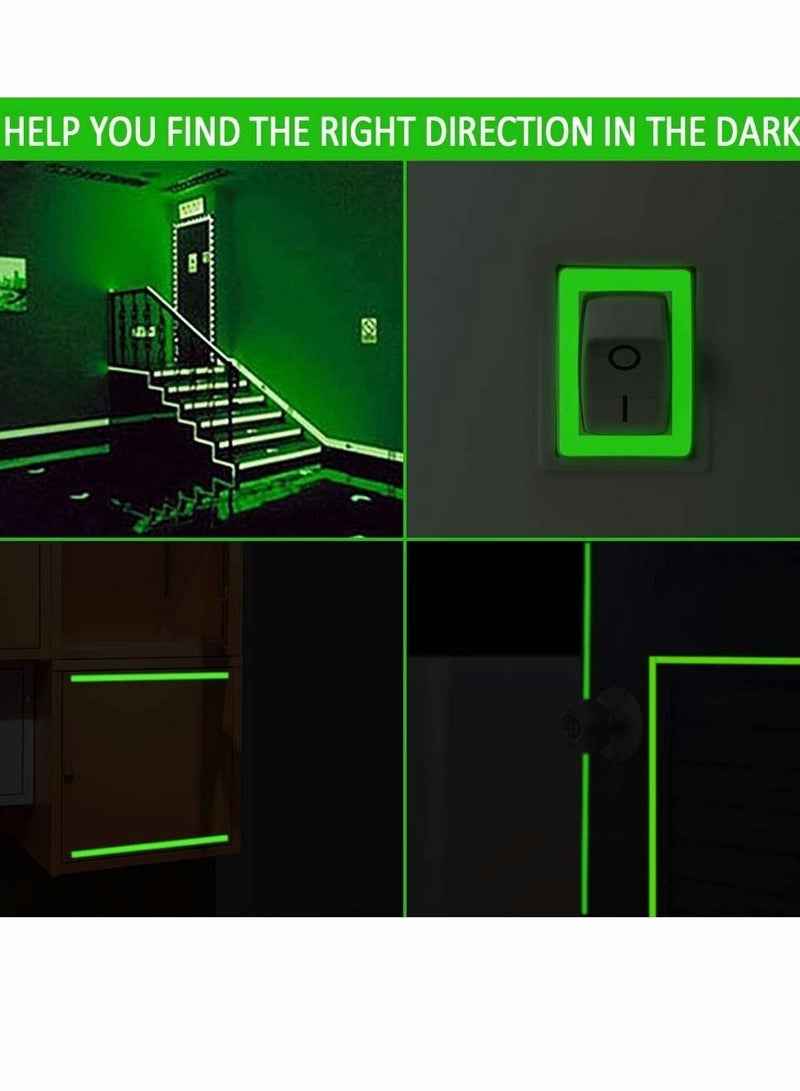 Luminous Tape, Glow in Dark Tape Waterproof Fluorescent Adhesive Tape Warning Tape for Stairs Stage Supplies Decoration Wall Decorative Stage Supplies (Green Light)10m x 10mm 2PCS - Image 2