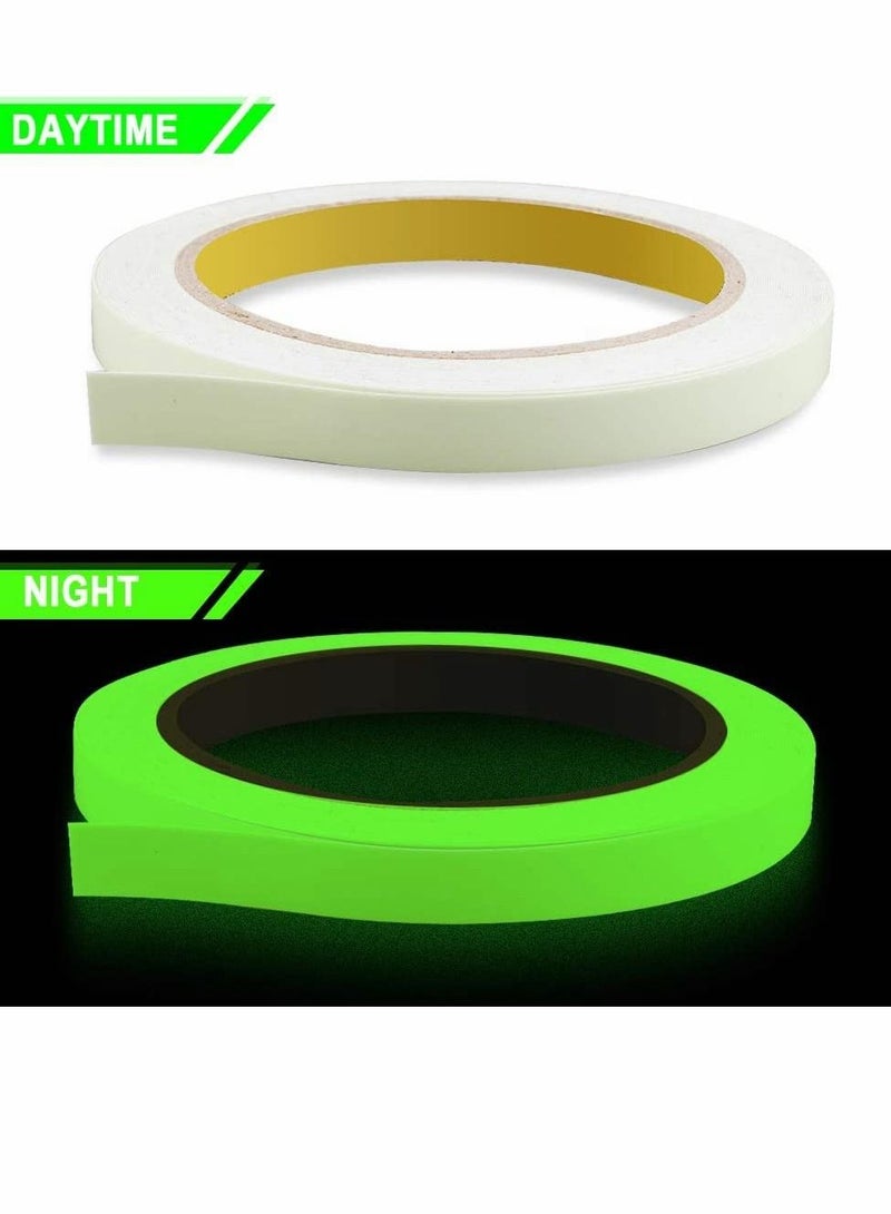 Luminous Tape, Glow in Dark Tape Waterproof Fluorescent Adhesive Tape Warning Tape for Stairs Stage Supplies Decoration Wall Decorative Stage Supplies (Green Light)10m x 10mm 2PCS - Image 5