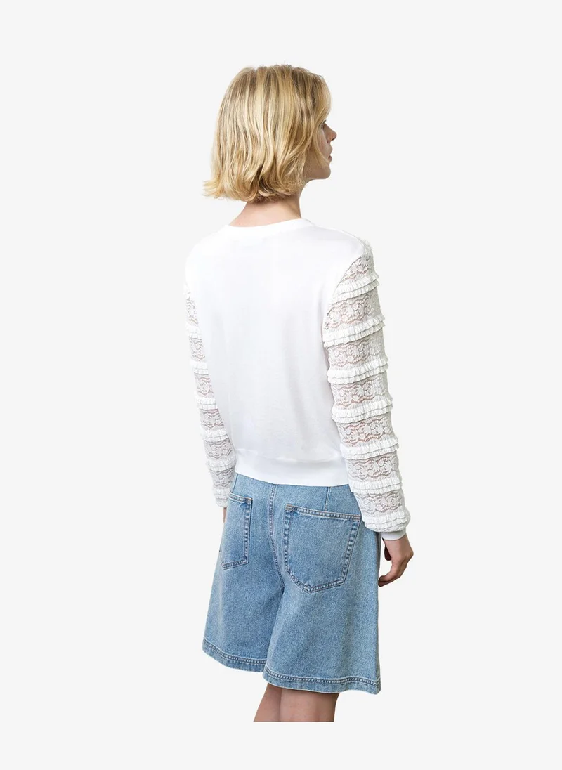 French Connection  Women's Summer White Krista Lace Mix Cardigan for Women | Best Price UAE