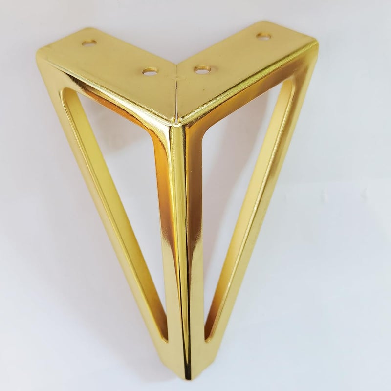 Hyever 6 Inch Gold Furniture Legs Heavy Duty Metal Furniture Feet, Golden Sofa/Cabinet/Table Legs 4Pcs, 6 Inch Cabinet Legs Set of 4,Couch Feet Replacement for Dresser (Gold) - Image 4