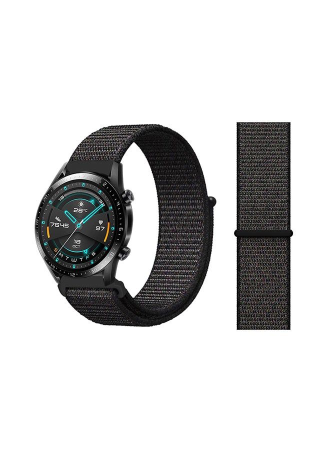 vesus Stylish Nylon Replacement Band For Huawei Watch GT/GT 2 46mm Black